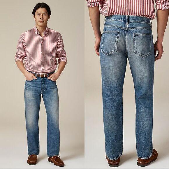 NWT J CREW Classic jean Japanese selvedge denim Vintage Medium Wash 32/32 - Picture 1 of 9